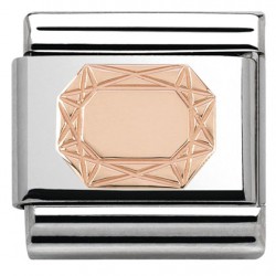Composable, 9k oro rosa,esmeralda diamantada