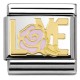 COMPOSABLE DE NOMINATION, ORO 18K, LOVE Y ROSA 
