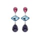 PENDIENTES PLATA VICTORIA CRUZ LARGOS TRIPLE