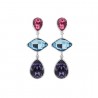 PENDIENTES PLATA VICTORIA CRUZ LARGOS TRIPLE