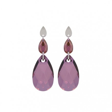 PENDIENTES PLATA VICTORIA CRUZ TRIPLE PIEDAS