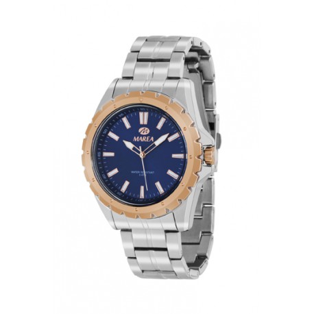 RELOJ MAREA HOMBRE ACERO, ESFERA AZUL