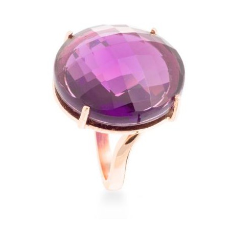ANILLO PLATA ROSADA PIEDRA LILA