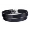 PULSERA MAREA PIEL NEGRA DOBLE