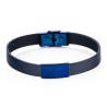 PULSERA DE PIEL Y CHAPA AZUL