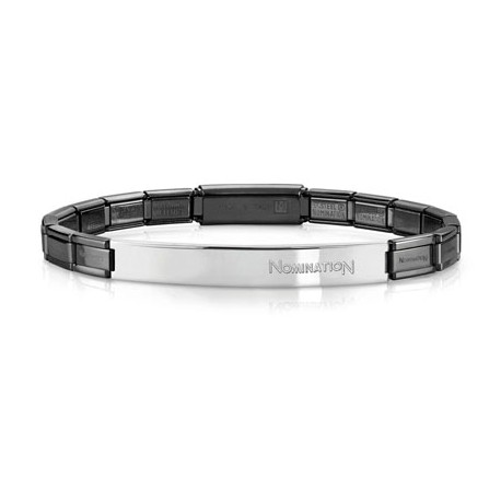 PULSERA DE ACERO NEGRO Y CHAPA ACERO, NOMINATION 