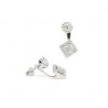 PENDIENTES VAPOUR PLATA ROSETON